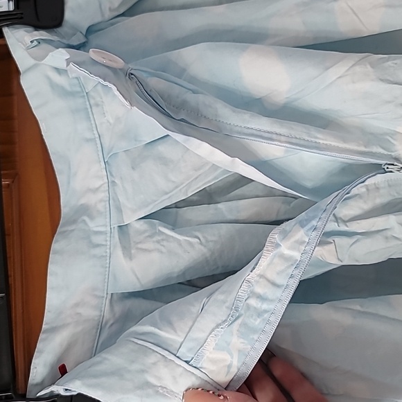 Hell Bunny Light Blue Gingerbread Print A-Line Skirt - Picture 7 of 9